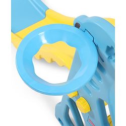 Babyhug 2-in-1 Penguine Slide With Basketball Hoop - Yellow & Blue| Smooth Slide Slide with Extended Landing| Indoor & Outdoor Active Play| Improves Motor Skills, Balance & Coordination| BIS Certified