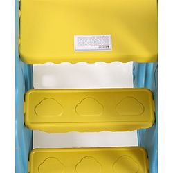 Babyhug 2-in-1 Penguine Slide With Basketball Hoop - Yellow & Blue| Smooth Slide Slide with Extended Landing| Indoor & Outdoor Active Play| Improves Motor Skills, Balance & Coordination| BIS Certified