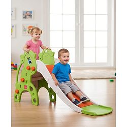 Babyhug 2-in-1 Penguine Slide With Basketball Hoop - Yellow & Blue| Smooth Slide Slide with Extended Landing| Indoor & Outdoor Active Play| Improves Motor Skills, Balance & Coordination| BIS Certified