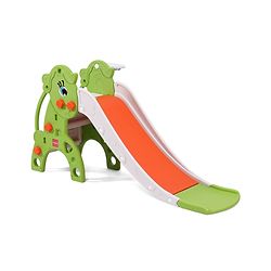 Babyhug 2-in-1 Penguine Slide With Basketball Hoop - Yellow & Blue| Smooth Slide Slide with Extended Landing| Indoor & Outdoor Active Play| Improves Motor Skills, Balance & Coordination| BIS Certified