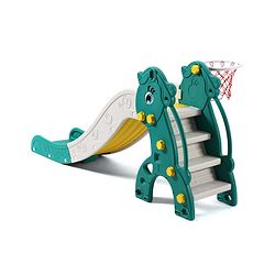 Babyhug 2-in-1 Penguine Slide With Basketball Hoop - Yellow & Blue| Smooth Slide Slide with Extended Landing| Indoor & Outdoor Active Play| Improves Motor Skills, Balance & Coordination| BIS Certified