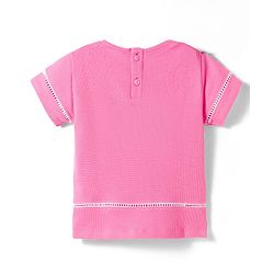 Babyhug Cotton Knit Half Sleeves Floral Embroidered Top - Pink