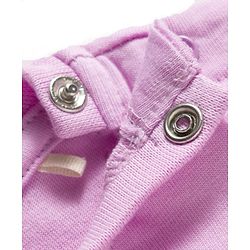 Babyhug Cotton Knit Half Frill Sleeves Floral Applique Top - Mauve