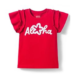 Babyhug Cotton Knit Half Sleeves Top With Starfish Applique - Red