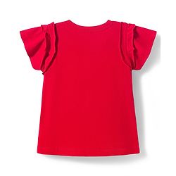 Babyhug Cotton Knit Half Sleeves Top With Starfish Applique - Red