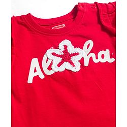 Babyhug Cotton Knit Half Sleeves Top With Starfish Applique - Red