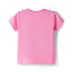 Babyhug Cotton Knit Half Sleeves Rhinestone Star Design Top -Pink