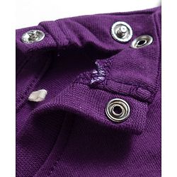 Babyhug Cotton Knit Half Sleeves Top With Floral & Butterfly Applique - Purple