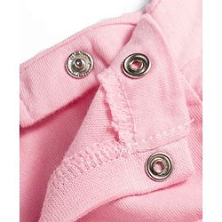 Babyhug 100% Cotton Knit Half Frill Sleeves Top With Floral Embroidery Detailing - Pink