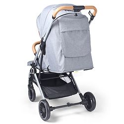 Babyhug AeroGlide Compact Fold Baby Stroller  Grey| One-Hand Fold Safety Harness Reclining Seat Concealed Linked Brake Integrated Trolley Handle Air-cabin Friendly Suspension Wheel 03 Years Grey