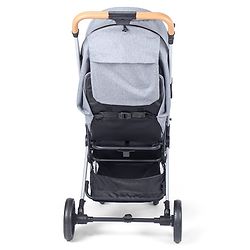 Babyhug AeroGlide Compact Fold Baby Stroller  Grey| One-Hand Fold Safety Harness Reclining Seat Concealed Linked Brake Integrated Trolley Handle Air-cabin Friendly Suspension Wheel 03 Years Grey