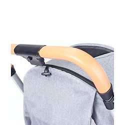 Babyhug AeroGlide Compact Fold Baby Stroller  Grey| One-Hand Fold Safety Harness Reclining Seat Concealed Linked Brake Integrated Trolley Handle Air-cabin Friendly Suspension Wheel 03 Years Grey
