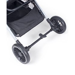 Babyhug AeroGlide Compact Fold Baby Stroller  Grey| One-Hand Fold Safety Harness Reclining Seat Concealed Linked Brake Integrated Trolley Handle Air-cabin Friendly Suspension Wheel 03 Years Grey