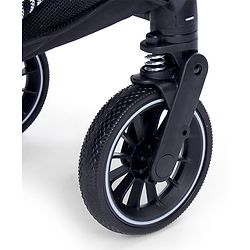 Babyhug AeroGlide Compact Fold Baby Stroller  Grey| One-Hand Fold Safety Harness Reclining Seat Concealed Linked Brake Integrated Trolley Handle Air-cabin Friendly Suspension Wheel 03 Years Grey