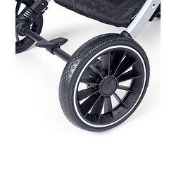 Babyhug AeroGlide Compact Fold Baby Stroller  Grey| One-Hand Fold Safety Harness Reclining Seat Concealed Linked Brake Integrated Trolley Handle Air-cabin Friendly Suspension Wheel 03 Years Grey