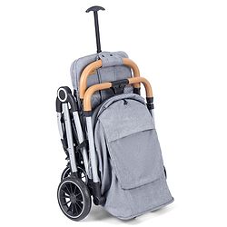 Babyhug AeroGlide Compact Fold Baby Stroller  Grey| One-Hand Fold Safety Harness Reclining Seat Concealed Linked Brake Integrated Trolley Handle Air-cabin Friendly Suspension Wheel 03 Years Grey