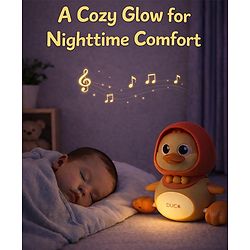 Babyhug Magnetic Crawling Duck Toy Set - Yellow| Music & LED Lights| Dancing Mother Duck| Visual & Auditory Development| Battery Operated| Encourages Crawling| BIS Certified| Gifting Option for 6M+