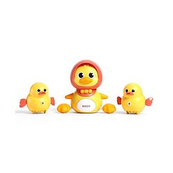 Babyhug Magnetic Crawling Duck Toy Set - Yellow| Music & LED Lights| Dancing Mother Duck| Visual & Auditory Development| Battery Operated| Encourages Crawling| BIS Certified| Gifting Option for 6M+