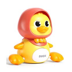 Babyhug Magnetic Crawling Duck Toy Set - Yellow| Music & LED Lights| Dancing Mother Duck| Visual & Auditory Development| Battery Operated| Encourages Crawling| BIS Certified| Gifting Option for 6M+