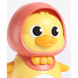 Babyhug Magnetic Crawling Duck Toy Set - Yellow| Music & LED Lights| Dancing Mother Duck| Visual & Auditory Development| Battery Operated| Encourages Crawling| BIS Certified| Gifting Option for 6M+