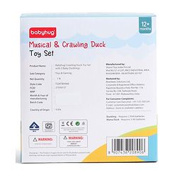 Babyhug Magnetic Crawling Duck Toy Set - Yellow| Music & LED Lights| Dancing Mother Duck| Visual & Auditory Development| Battery Operated| Encourages Crawling| BIS Certified| Gifting Option for 6M+