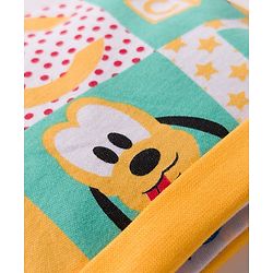 Babyhug Disney 100% Cotton Knit Cap Mittens & Booties Set With Micky Mouse & Friend Print Multicolour - Diameter 16 cm