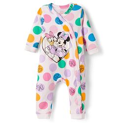 Babyhug Disney Interlock Knit Full Sleeves Rompers With Minnie & Friends Graphics Pack of 3 - Multicolor