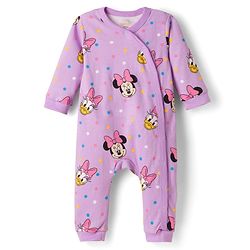 Babyhug Disney Interlock Knit Full Sleeves Rompers With Minnie & Friends Graphics Pack of 3 - Multicolor