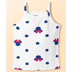 Babyhug Disney Lycra Knit Sleeveless Slips With Minnie Mouse Graphics Pack Of 3 - Blue, White and Red