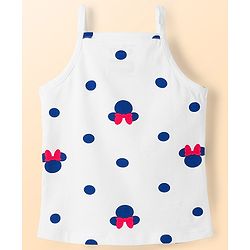 Babyhug Disney Lycra Knit Sleeveless Slips With Minnie Mouse Graphics Pack Of 3 - Blue, White and Red