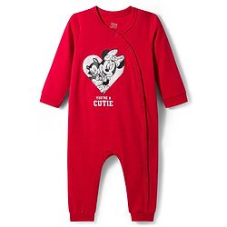 Babyhug Disney Interlock Knit Full Sleeves Romper with Minnie Mouse Graphic Pack of 3- Red Blue & White