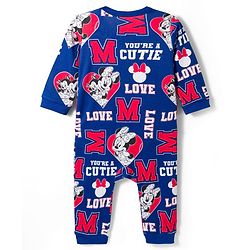Babyhug Disney Interlock Knit Full Sleeves Romper with Minnie Mouse Graphic Pack of 3- Red Blue & White