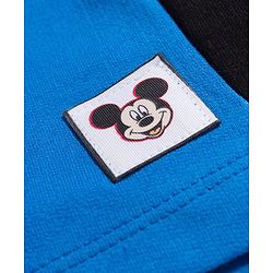 Babyhug Disney Terry Knit Above Knee Length Shorts with Mickey Mouse Graphic - Blue