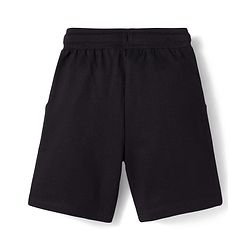 Babyhug Disney Terry Knit Above Knee Length Shorts with Mickey Mouse Graphic - Black