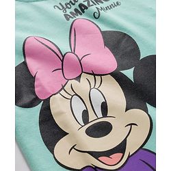 Babyhug Disney Single Jersey Knit Full Sleeve T-Shirt & Pyjama Night Suit Set with Minnie & Friends Graphic- Pink & Light Blue
