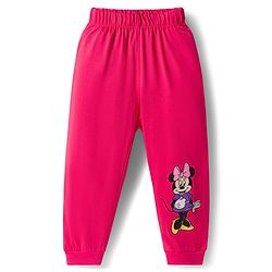 Babyhug Disney Single Jersey Knit Full Sleeve T-Shirt & Pyjama Night Suit Set with Minnie & Friends Graphic- Pink & Light Blue