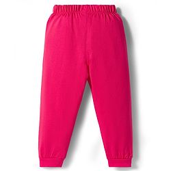 Babyhug Disney Single Jersey Knit Full Sleeve T-Shirt & Pyjama Night Suit Set with Minnie & Friends Graphic- Pink & Light Blue