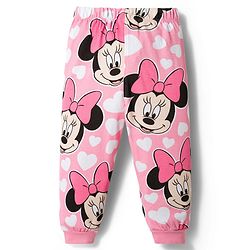 Babyhug Disney Single Jersey Knit Full Sleeves T-Shirt & Pajama Night Suit with Minnie Graphic - Multicolor