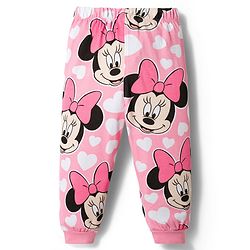 Babyhug Disney Single Jersey Knit Full Sleeves T-Shirt & Pajama Night Suit with Minnie Graphic - Multicolor