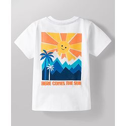 Babyhug Cotton Knit Half Sleeves T-Shirt With Front & Back Sun Print - Multicolor