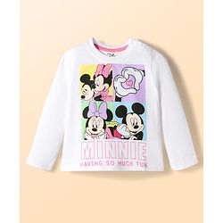 Babyhug Disney Single Jersey Knit Full Sleeves T-Shirt & Pyjama Night Suit With Minnie Mouse Graphics - Multicolor