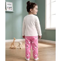 Babyhug Disney Single Jersey Knit Full Sleeves T-Shirt & Pyjama Night Suit With Minnie Mouse Graphics - Multicolor
