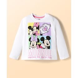 Babyhug Disney Single Jersey Knit Full Sleeves T-Shirt & Pyjama Night Suit With Minnie Mouse Graphics - Multicolor