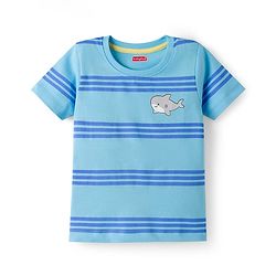 Babyhug Cotton Knit Half Sleeves Striped & Shark Printed T-Shirts Pack of 3 - Multicolor