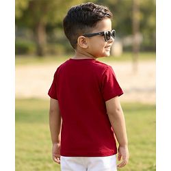 Babyhug Cotton Knit Half Sleeves T-Shirt With Tiger Print - Multicolor