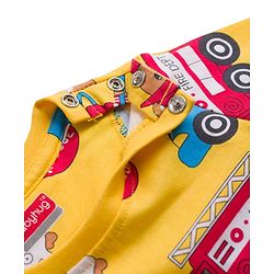 Babyhug Cotton Knit Full Sleeves T-Shirt & Lounge Pant Co-ords Night Suit With Vehicle Print - Yellow