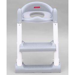 Babyhug Ladder Potty Seat - Grey White| Comfortable & Secure Training Seat| Anti-Slip Base| Easy to Clean| Lightweight Design| Easy to Assemble| Fits All Regular Commodes