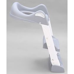 Babyhug Ladder Potty Seat - Grey White| Comfortable & Secure Training Seat| Anti-Slip Base| Easy to Clean| Lightweight Design| Easy to Assemble| Fits All Regular Commodes