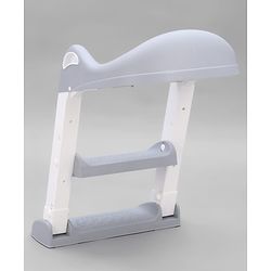 Babyhug Ladder Potty Seat - Grey White| Comfortable & Secure Training Seat| Anti-Slip Base| Easy to Clean| Lightweight Design| Easy to Assemble| Fits All Regular Commodes