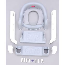 Babyhug Ladder Potty Seat - Grey White| Comfortable & Secure Training Seat| Anti-Slip Base| Easy to Clean| Lightweight Design| Easy to Assemble| Fits All Regular Commodes